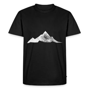 Compass - Mountain - (7) - Men's Premium Organic T-Shirt - black - Front - Nico (187cm)