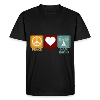 Ham Radio Operator Amateur Radio Amateur Radio Peace - Men's Premium Organic T-Shirt - black - Front - Nico (187cm)
