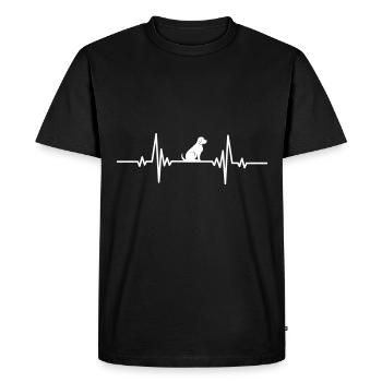Heartbeat sedentary dog - Men's Premium Organic T-Shirt - black - Front - Nico (187cm)