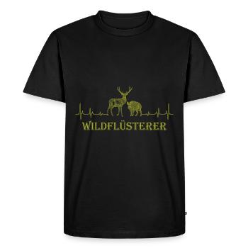 Jagen Hirsch Wildschwein Flüsterer Herzschlag Jäge - Männer Premium Bio T-Shirt - Schwarz - Vorne - Nico (187cm)