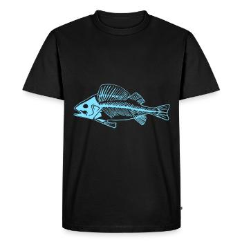 Os de perchaude le design cool en arête de poisson - T-shirt Premium bio Homme - noir - Devant - Nico (187cm)