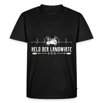 Mécanicien de machines agricoles tracteur battement de cœur - T-shirt Premium bio Homme - noir - Devant - Nico (187cm)