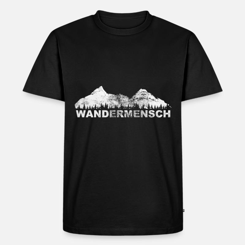 Wandermensch - (2) - Männer Premium Bio T-Shirt - Schwarz