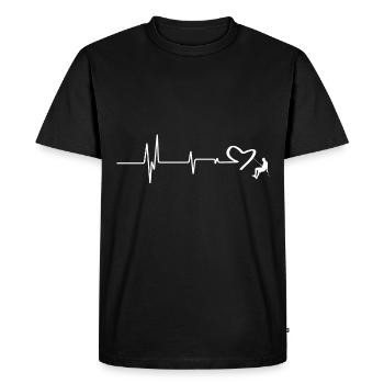 Cœur - Battement de cœur - Escalade - (4) - T-shirt Premium bio Homme - noir - Devant - Nico (187cm)