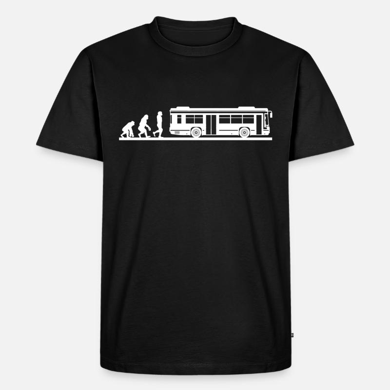 Evolution Busfahrer Bus - Männer Premium Bio T-Shirt - Schwarz