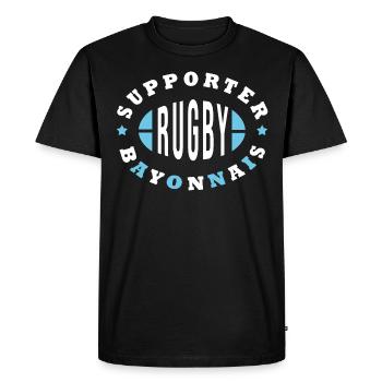 Rugby Bayonne supporter bayonnais - T-shirt Premium bio Homme - noir - Devant - Nico (187cm)