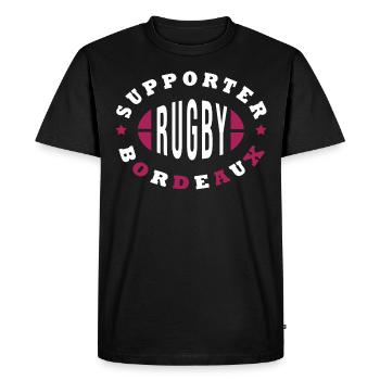 Rugby Bordeaux supporter girondins - T-shirt Premium bio Homme - noir - Devant - Nico (187cm)
