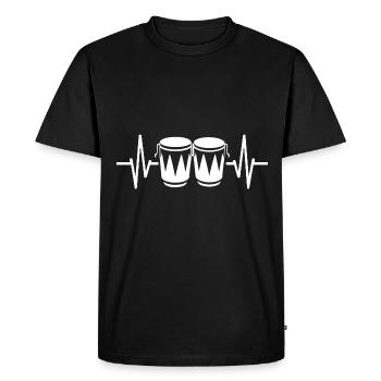 Bongo Music Gift - Men's Premium Organic T-Shirt - black - Front - Nico (187cm)