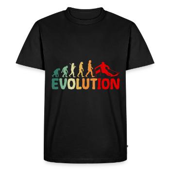 Evolution of Skiing - Men's Premium Organic T-Shirt - black - Front - Nico (187cm)