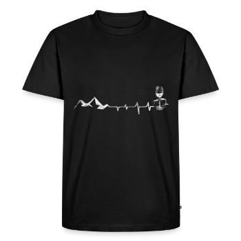 Vin - Fromage - Palpitations cardiaques - Montagne - - T-shirt Premium bio Homme - noir - Devant - Nico (187cm)