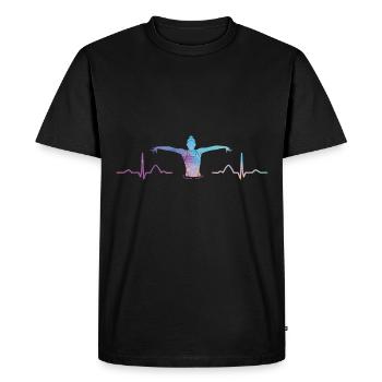 Natation artistique par équipe de natation synchronisée - T-shirt Premium bio Homme - noir - Devant - Nico (187cm)