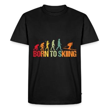Evolution of Skiing - Men's Premium Organic T-Shirt - black - Front - Nico (187cm)
