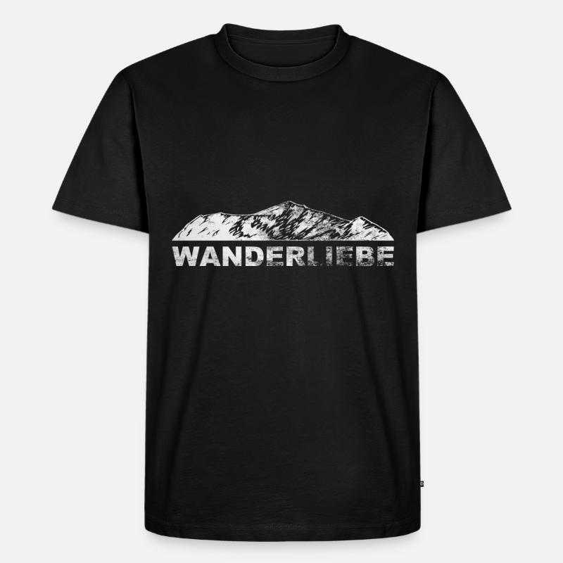 Wanderliebe - (7) - Männer Premium Bio T-Shirt - Schwarz