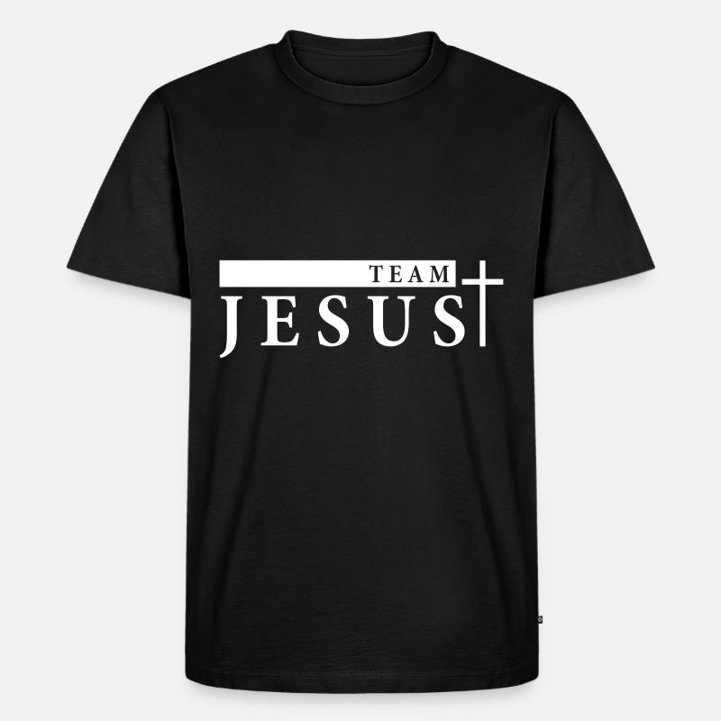 jesus team kreuz - Männer Premium Bio T-Shirt - Schwarz