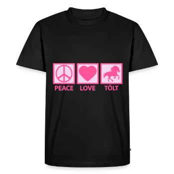 Islandpferd Tölt Peace Love Mama Pink - Männer Premium Bio T-Shirt - Schwarz - Vorne - Nico (187cm)