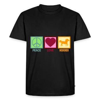 Noriker Horse Citation Mama Peace Love - T-shirt Premium bio Homme - noir - Devant - Nico (187cm)