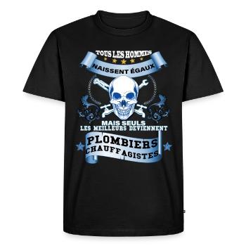 les meilleurs naissent plombiers chauffagistes - T-shirt Premium bio Homme - noir - Devant - Nico (187cm)