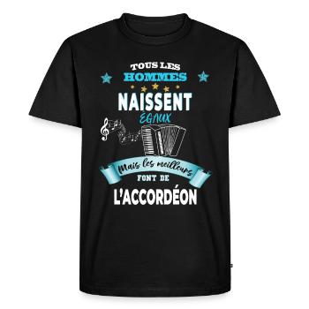 les meilleurs font de l'accordéon - T-shirt Premium bio Homme - noir - Devant - Nico (187cm)