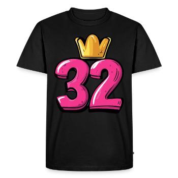 32 Number Krone - Men's Premium Organic T-Shirt - black - Front - Nico (187cm)