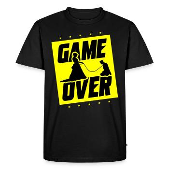 Hochzeit Game Over Junggesellenabschied - Männer Premium Bio T-Shirt - Schwarz - Vorne - Nico (187cm)