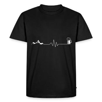 Beer - Heartbeat - Mountain - (7) - Men's Premium Organic T-Shirt - black - Front - Nico (187cm)