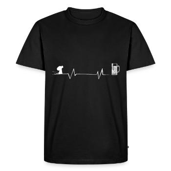 Bière - Heartbeat - Ski - (4) - T-shirt Premium bio Homme - noir - Devant - Nico (187cm)