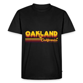 Oakland California Oaktowm Bump City Design - Men's Premium Organic T-Shirt - black - Front - Nico (187cm)