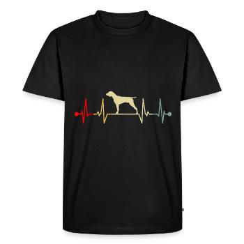 Anglais Anglais Pointer Heartbeat Vintage - T-shirt Premium bio Homme - noir - Devant - Nico (187cm)