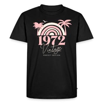 Sun Retro Anniversary Vintage 1972 50 Years - Men's Premium Organic T-Shirt - black - Front - Nico (187cm)