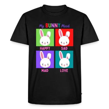 Mon humeur de lapin - T-shirt Premium bio Homme - noir - Devant - Nico (187cm)