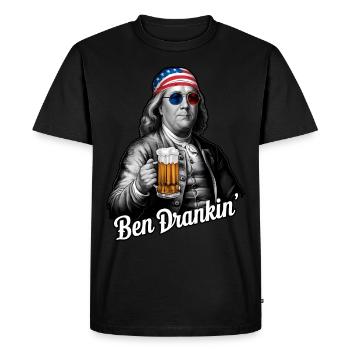 Ben Drankin 4 juillet Franklin Benjamin États-Unis - T-shirt Premium bio Homme - noir - Devant - Nico (187cm)