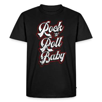 Rock n roll baby dancing - T-shirt Premium bio Homme - noir - Devant - Nico (187cm)