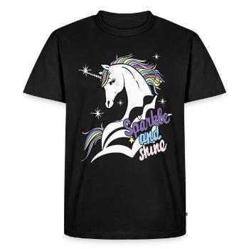 SPARKLE AND SHINE - Männer Premium Bio T-Shirt - Schwarz - Vorne - Nico (187cm)