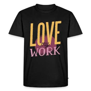 Love my work - love the work - Men's Premium Organic T-Shirt - black - Front - Nico (187cm)