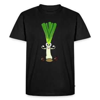 Active Fitness Leek - Men's Premium Organic T-Shirt - black - Front - Nico (187cm)