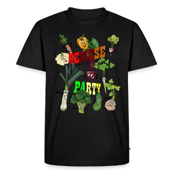 Vegetable party - Men's Premium Organic T-Shirt - black - Front - Nico (187cm)