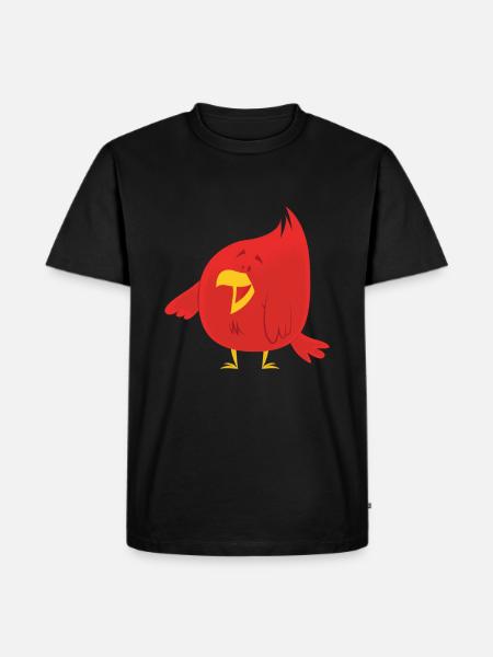 Lustiger Roter Vogel - Männer Premium Bio T-Shirt - Schwarz