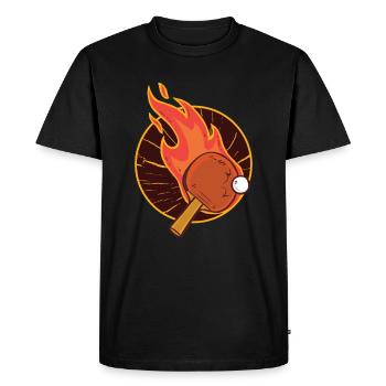 Tennis de table Burning PingPong - T-shirt Premium bio Homme - noir - Devant - Nico (187cm)