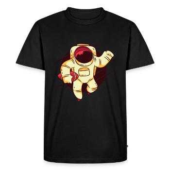 Dessin d’astronaute de football cool - T-shirt Premium bio Homme - noir - Devant - Nico (187cm)