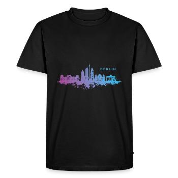 Motif coloré de Berlin - idée cadeau - T-shirt Premium bio Homme - noir - Devant - Nico (187cm)