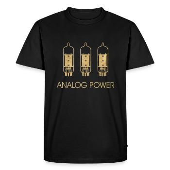 Tubes d'alimentation analogiques Audiophil High End Vintage - T-shirt Premium bio Homme - noir - Devant - Nico (187cm)