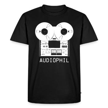 Magnétophone vintage à bande analogique hi-fi - T-shirt Premium bio Homme - noir - Devant - Nico (187cm)