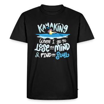 Kayaking relaxes me - Men's Premium Organic T-Shirt - black - Front - Nico (187cm)