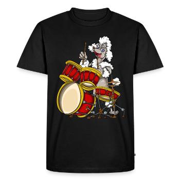Poodle Drums - Men's Premium Organic T-Shirt - black - Front - Nico (187cm)