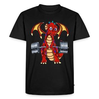 Dragon deadlift - Men's Premium Organic T-Shirt - black - Front - Nico (187cm)