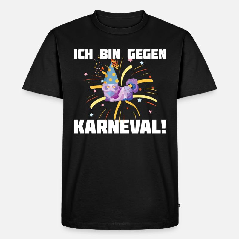 Ich bin gegen Karneval - Männer Premium Bio T-Shirt - Schwarz