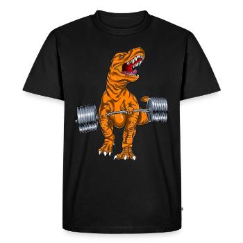 Tyrannosaurus Le levage croisé Sport - T-shirt Premium bio Homme - noir - Devant - Nico (187cm)