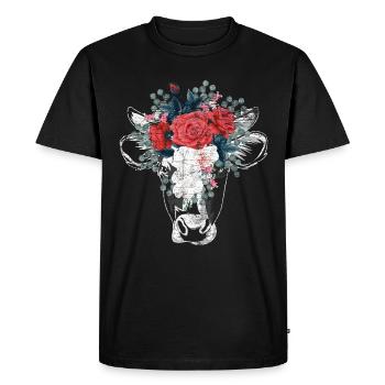 Fleurs de vache - T-shirt Premium bio Homme - noir - Devant - Nico (187cm)