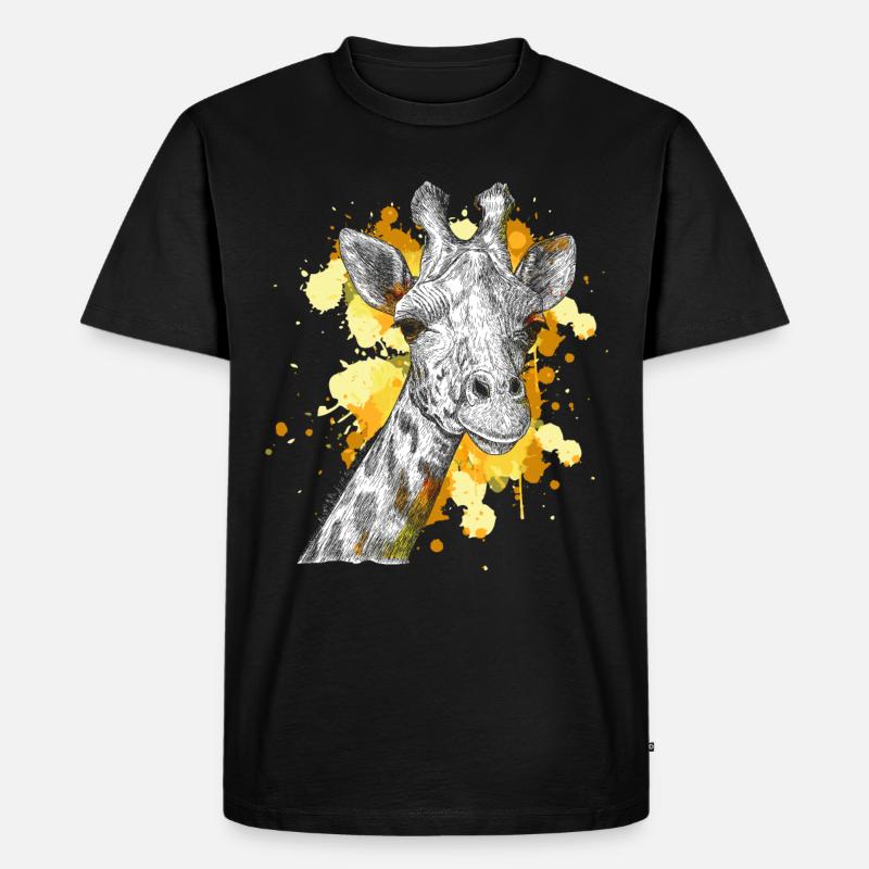 Giraffe - Männer Premium Bio T-Shirt - Schwarz