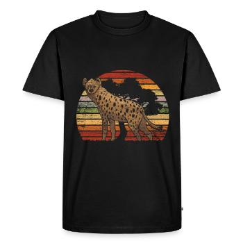 Retro hyena animal - Men's Premium Organic T-Shirt - black - Front - Nico (187cm)